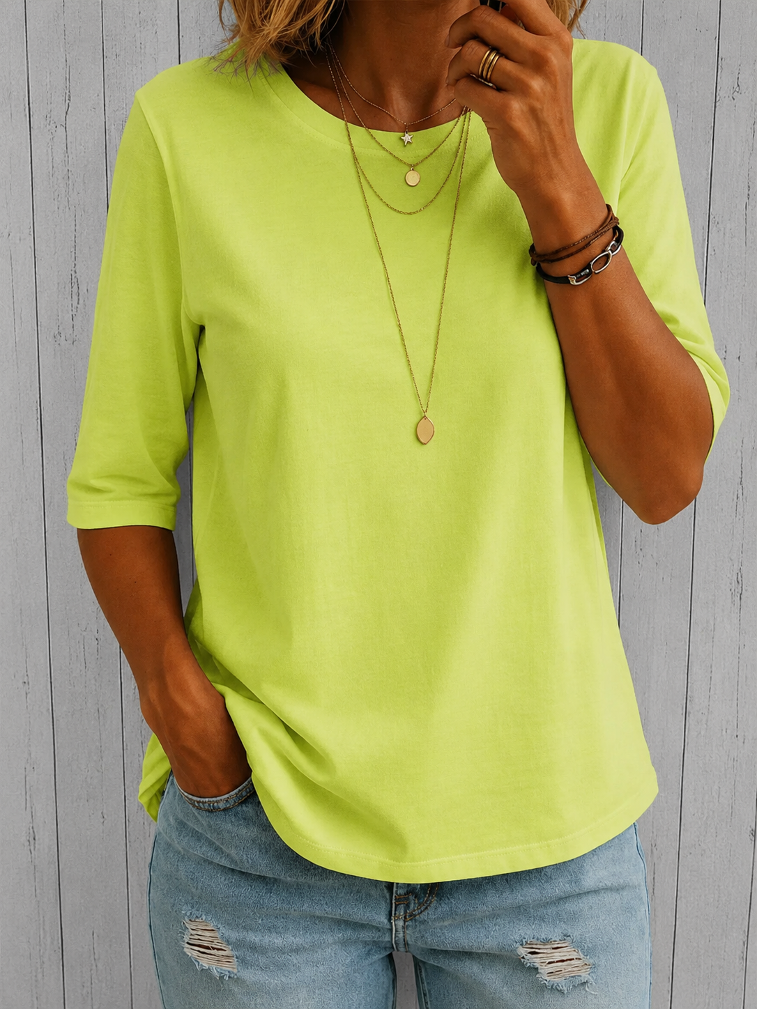 Helen™ | Relaxed Everyday Half-Sleeve Tee