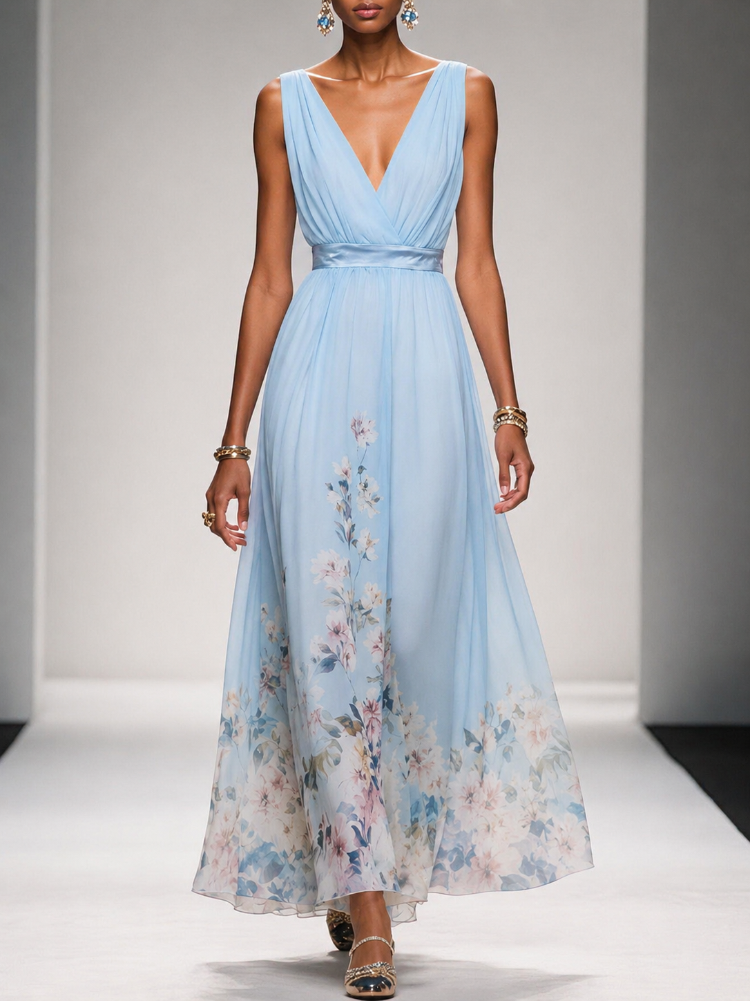 Gloria | Sleeveless A-Line Maxi Dress