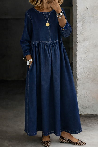 Patty | Long Sleeve Denim Dress