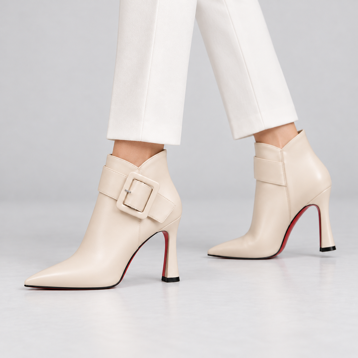 Camille™ | Leather Buckle Ankle Boots
