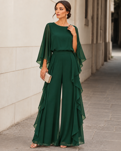 Viviana™ | Cape-Sleeve Chiffon Two-Piece Set
