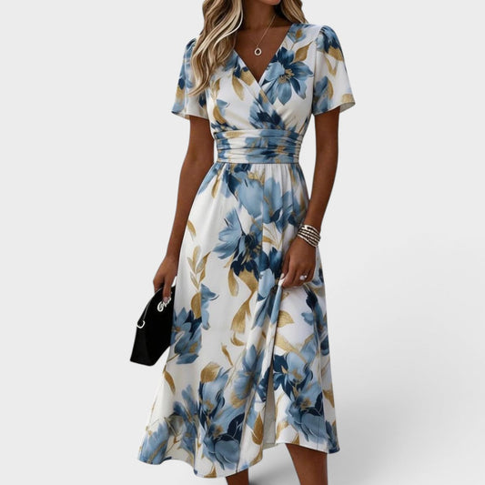 Loretta | Floral Midi Wrap Dress