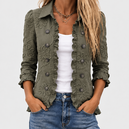 Marjorie™ | Floral Embroidered Fall Jacket