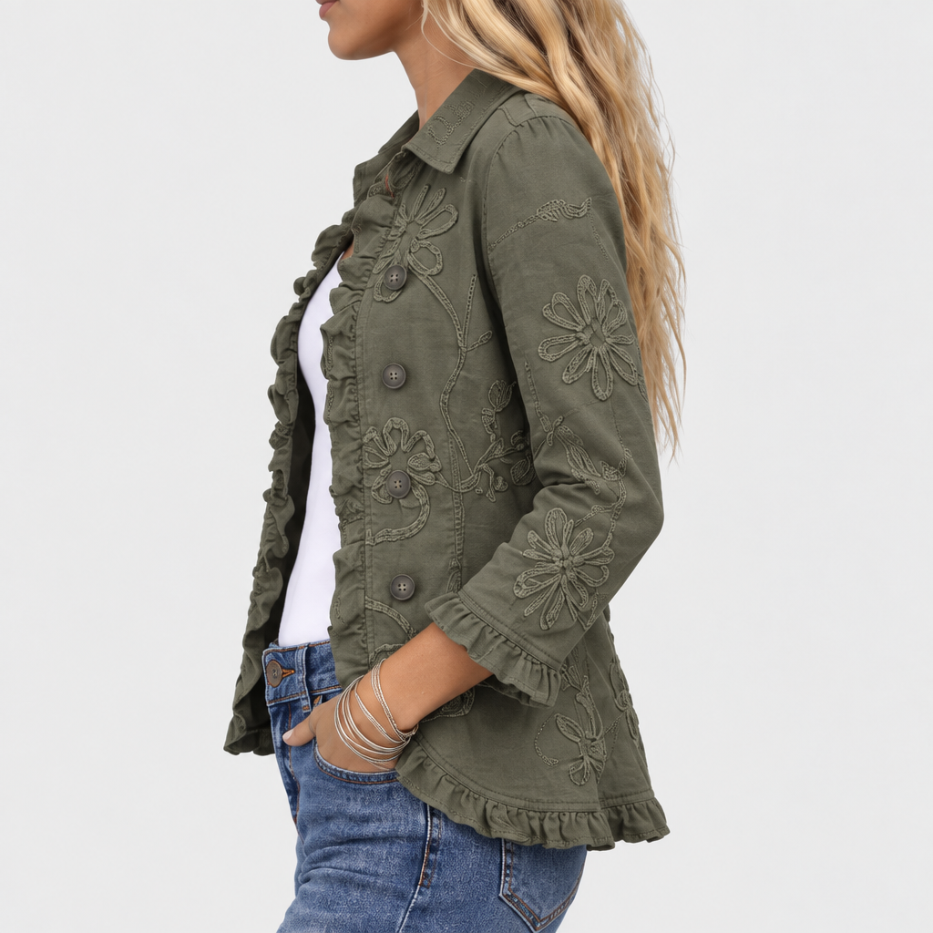 Marjorie™ | Floral Embroidered Fall Jacket
