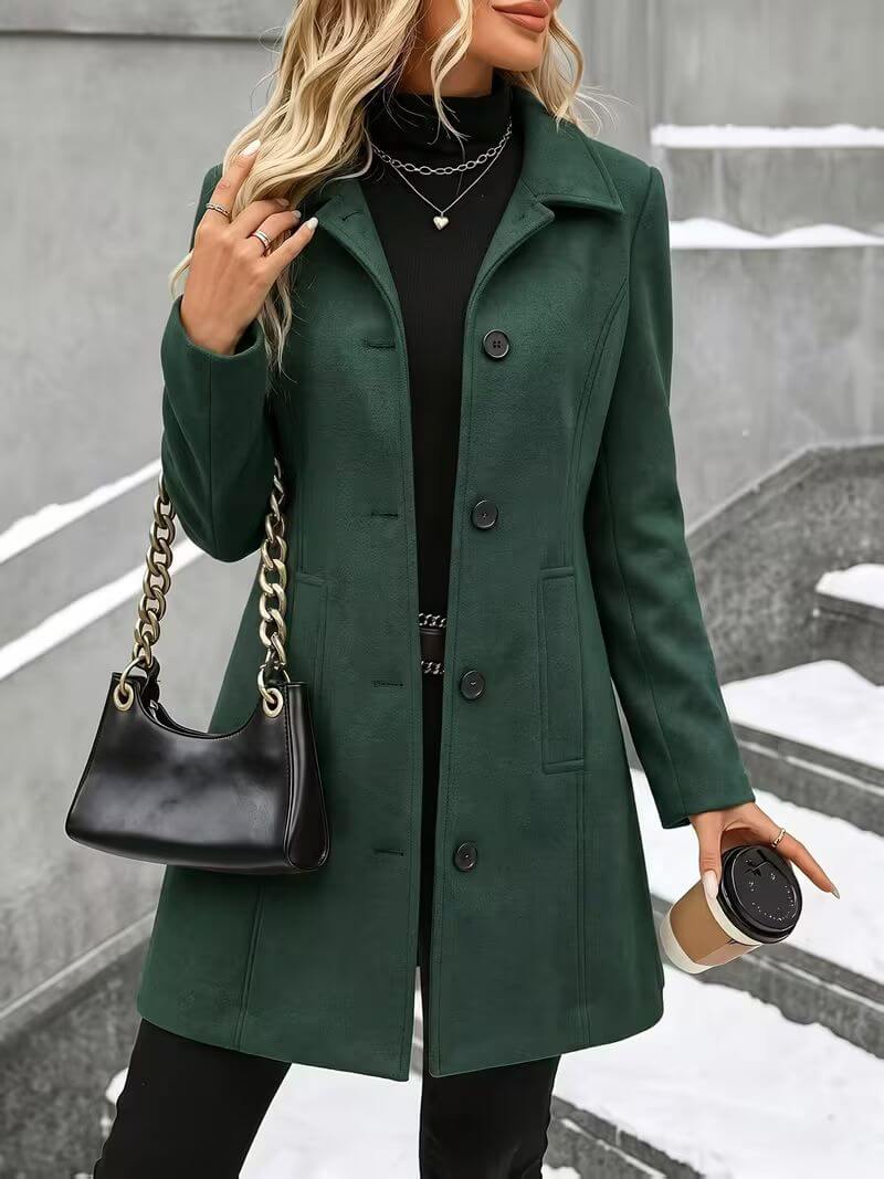 Evelyn™ | Elegant Stand-Collar Coat