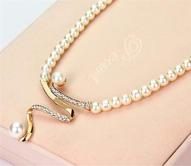 Venus Pearl Necklace + Earrings