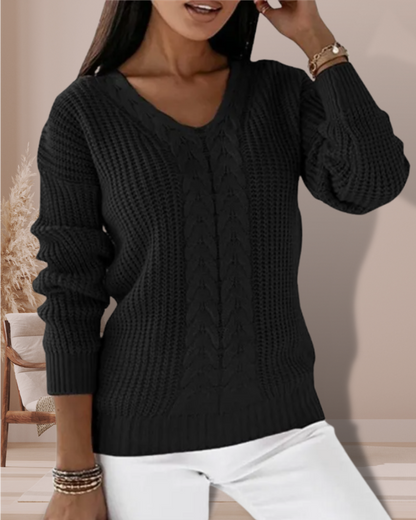 Harper™ | Elegant V-Neck Knit Sweater