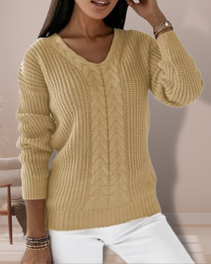 Harper™ | Elegant V-Neck Knit Sweater