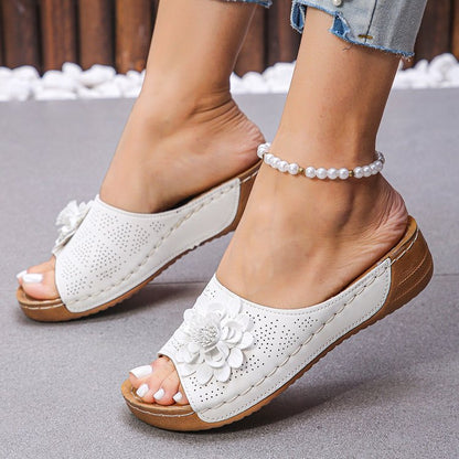 ROSALIE | FLORAL ORTHOPEDIC WEDGE SLIDES