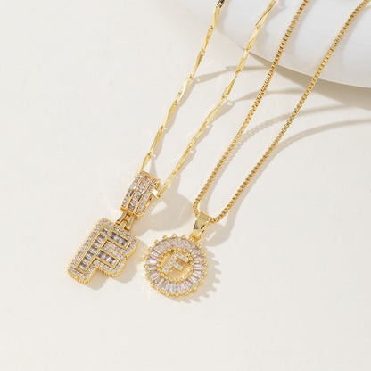 AISHA™ - Elegant 2-Pack Initial Letter Pendant Necklaces