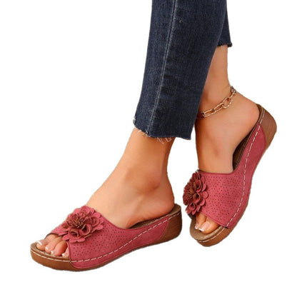 ROSALIE | FLORAL ORTHOPEDIC WEDGE SLIDES
