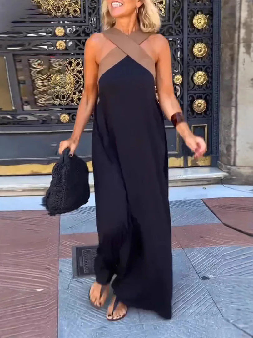 Lauren™ | Women's Long Dress with Crossover Neckline