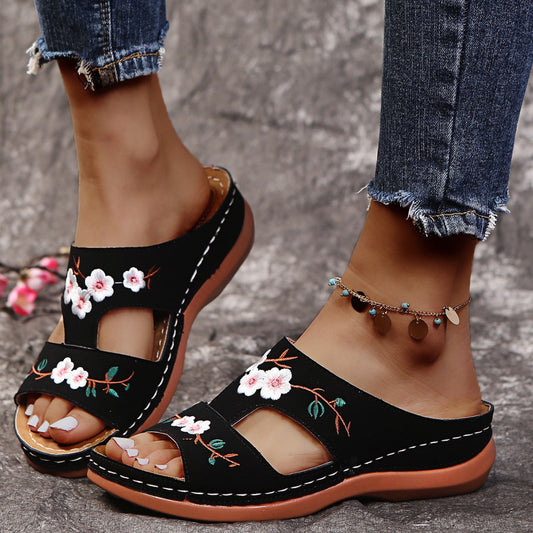 BLOSSOM | FLORAL ORTHOPEDIC SLIDE SANDALS