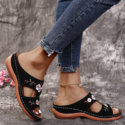 BLOSSOM | FLORAL ORTHOPEDIC SLIDE SANDALS
