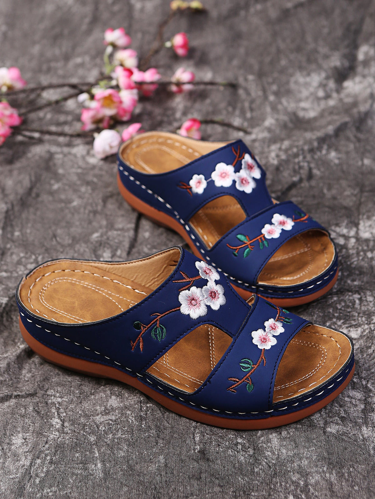 BLOSSOM | FLORAL ORTHOPEDIC SLIDE SANDALS