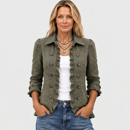 Marjorie™ | Floral Embroidered Fall Jacket