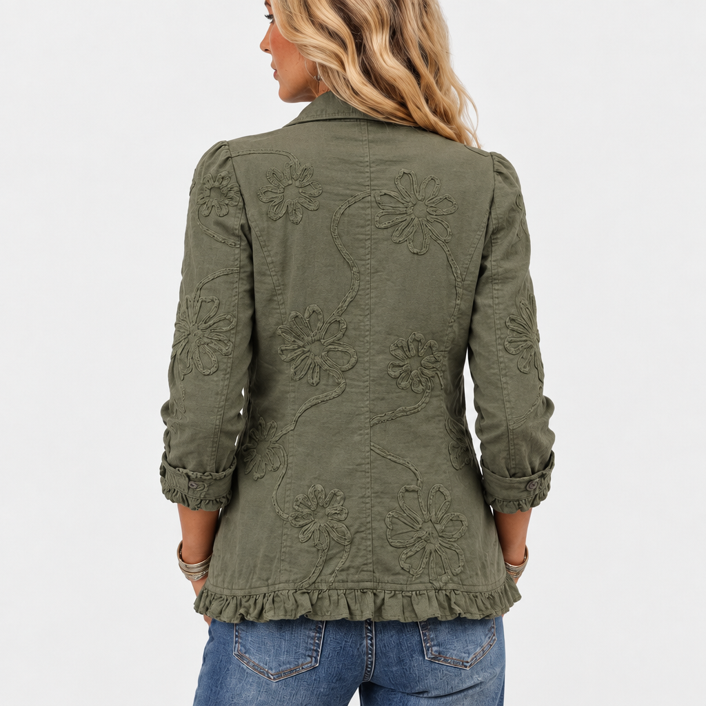 Marjorie™ | Floral Embroidered Fall Jacket