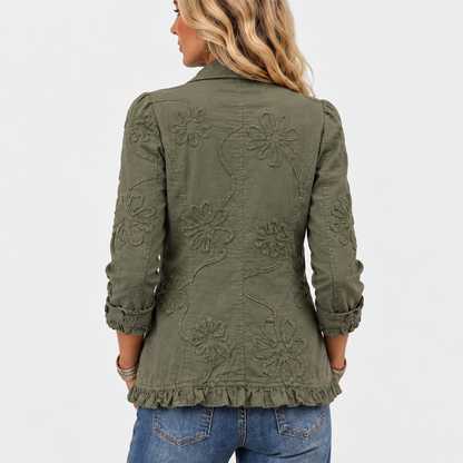 Marjorie™ | Floral Embroidered Fall Jacket