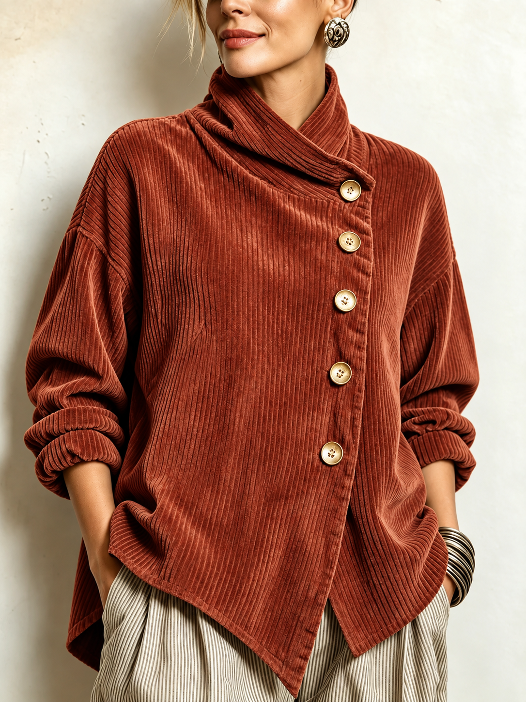 Rebecca™ | Corduroy Button-Up Top