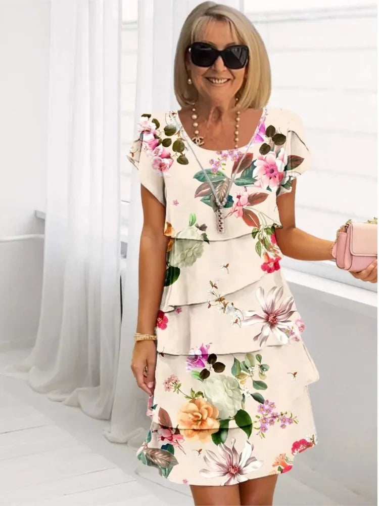 Vivian | Elegant Comfort Ruffle Dress