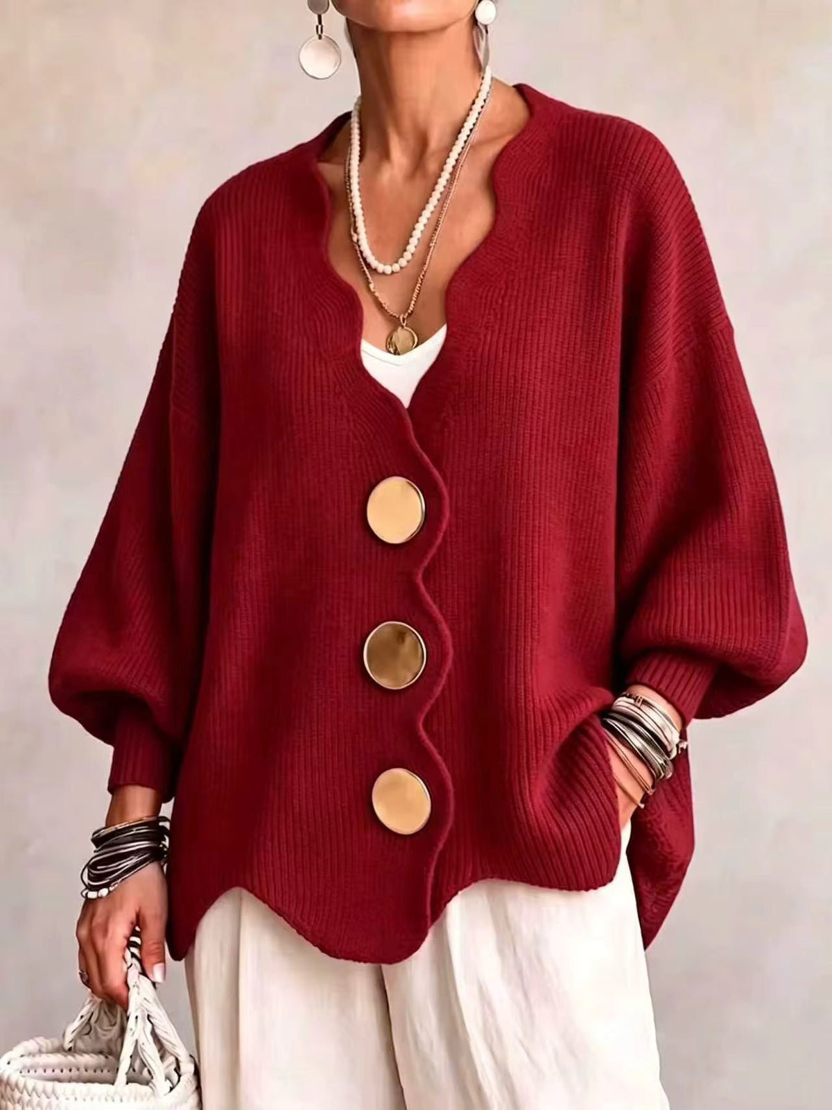Connie | Loose Button Knit Cardigan