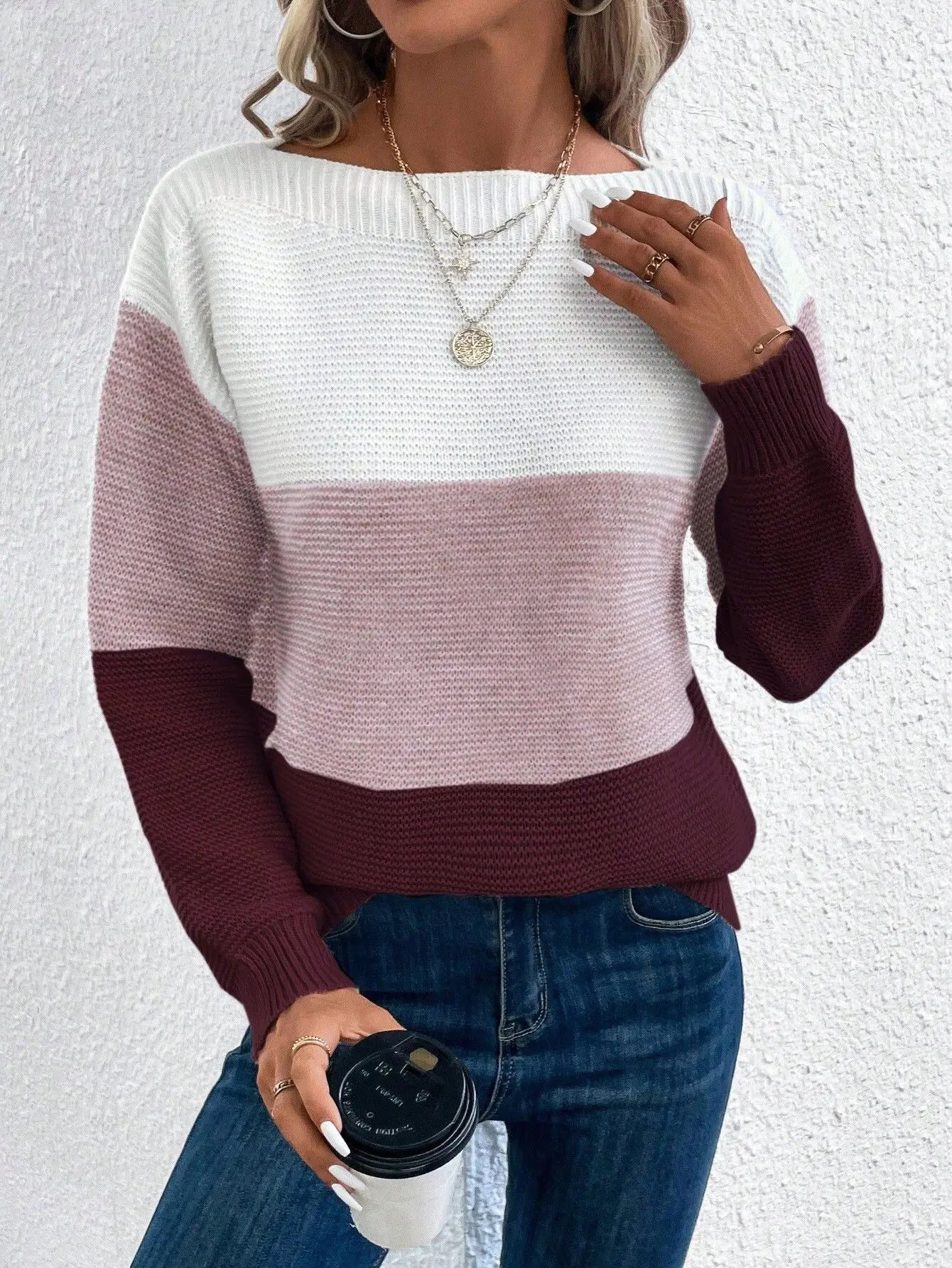 Harper™ | Elegant Tricolor Patchwork Sweater