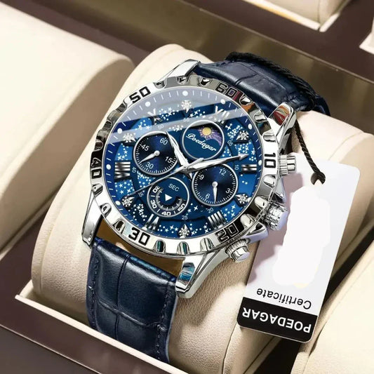 Luxury Chronograph Watch with Leather Strap