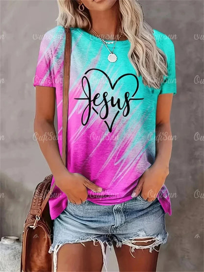 Yara | Heart Print Oversized T-Shirt