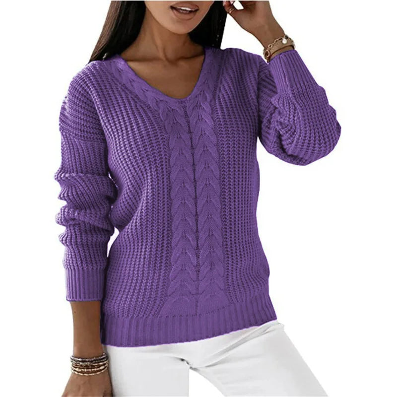 Harper™ | Vintage V-Neck Knit Sweater