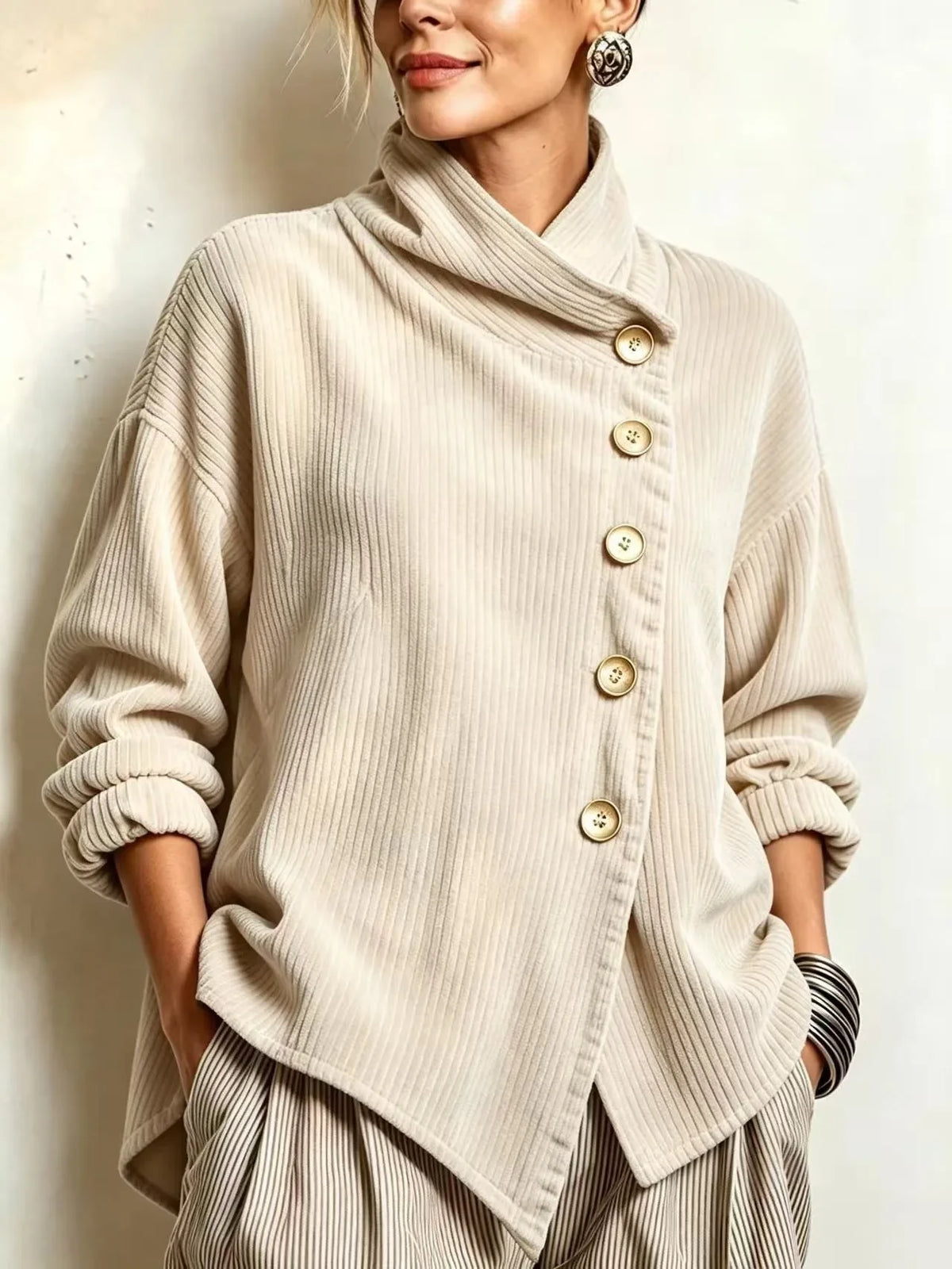 Rebecca™ | Corduroy Button-Up Top