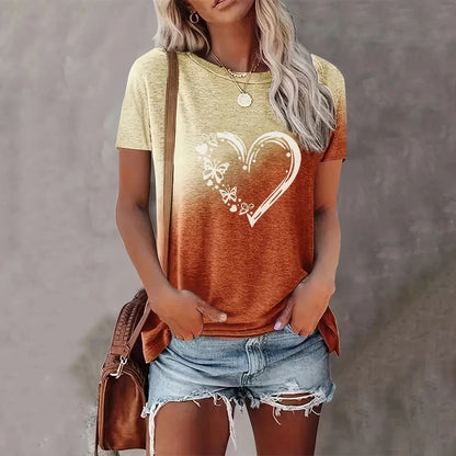 Yara | Heart Print Oversized T-Shirt