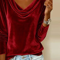 Audrey™ | Velvet Draped-Neck Top