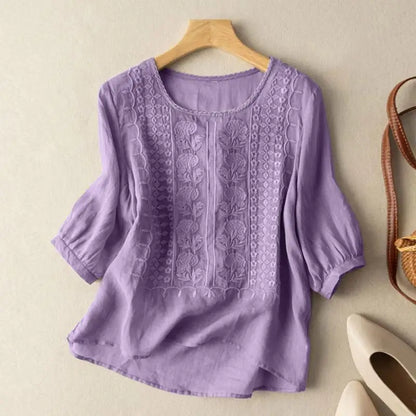 Aurora | Women’s Embroidered Relaxed Blouse