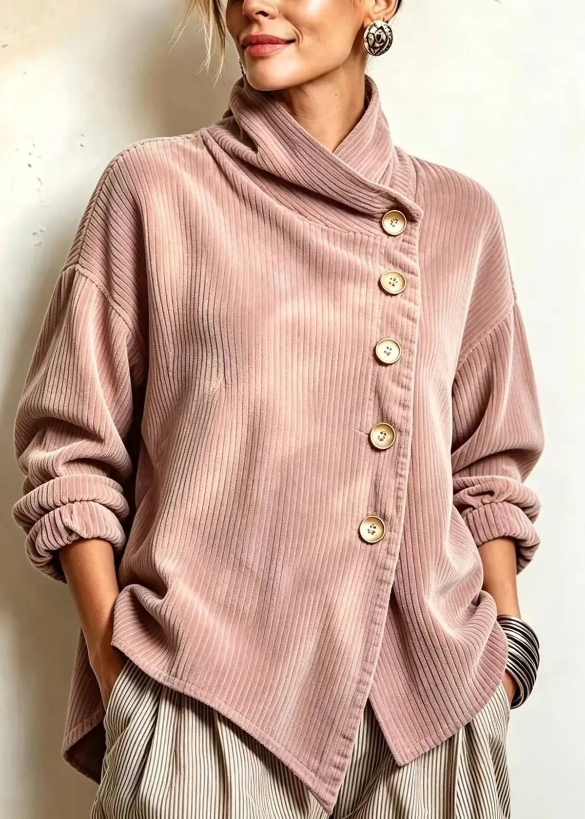 Rebecca™ | Corduroy Button-Up Top