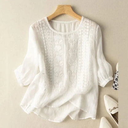 Aurora | Women’s Embroidered Relaxed Blouse