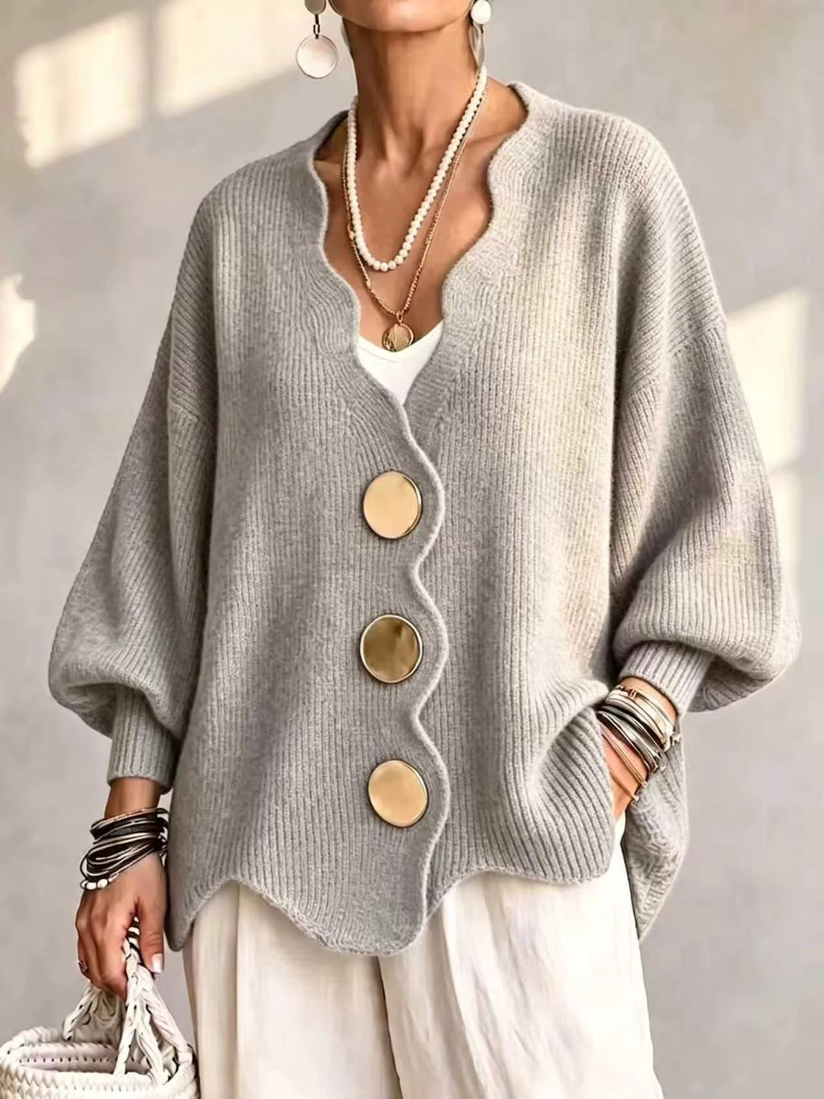 Connie | Loose Button Knit Cardigan