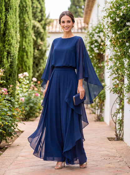 Viviana™ | Cape-Sleeve Chiffon Two-Piece Set