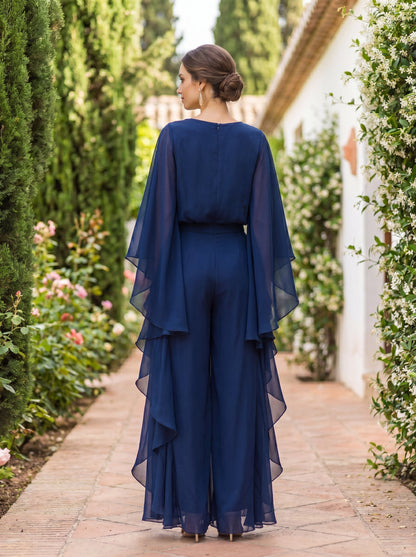 Viviana™ | Cape-Sleeve Chiffon Two-Piece Set