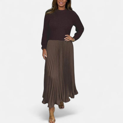 Karlee | Maxi Dress with Sweater and Pleated Skirt