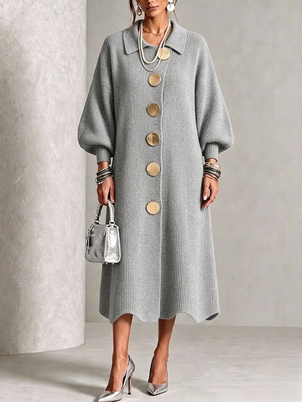 Norma | Long Sleeve Button-Down Dress