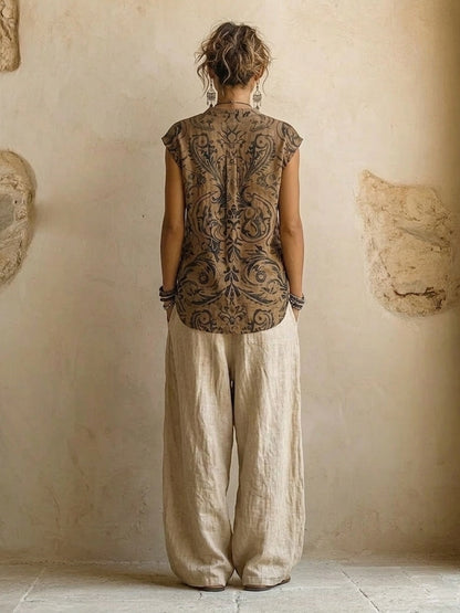 Helen | Natural 3-Piece Cotton Linen Set