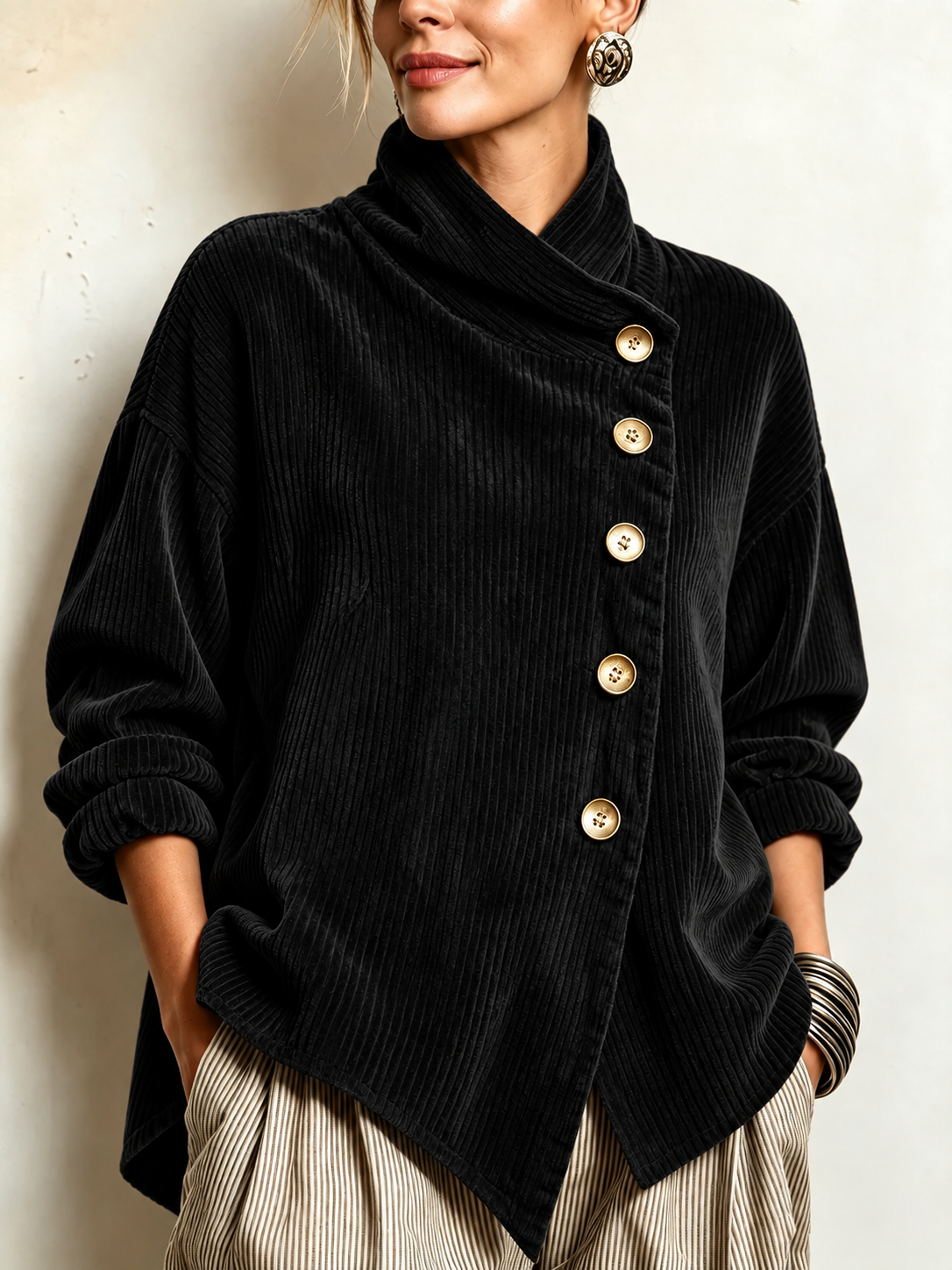 Rebecca™ | Corduroy Button-Up Top
