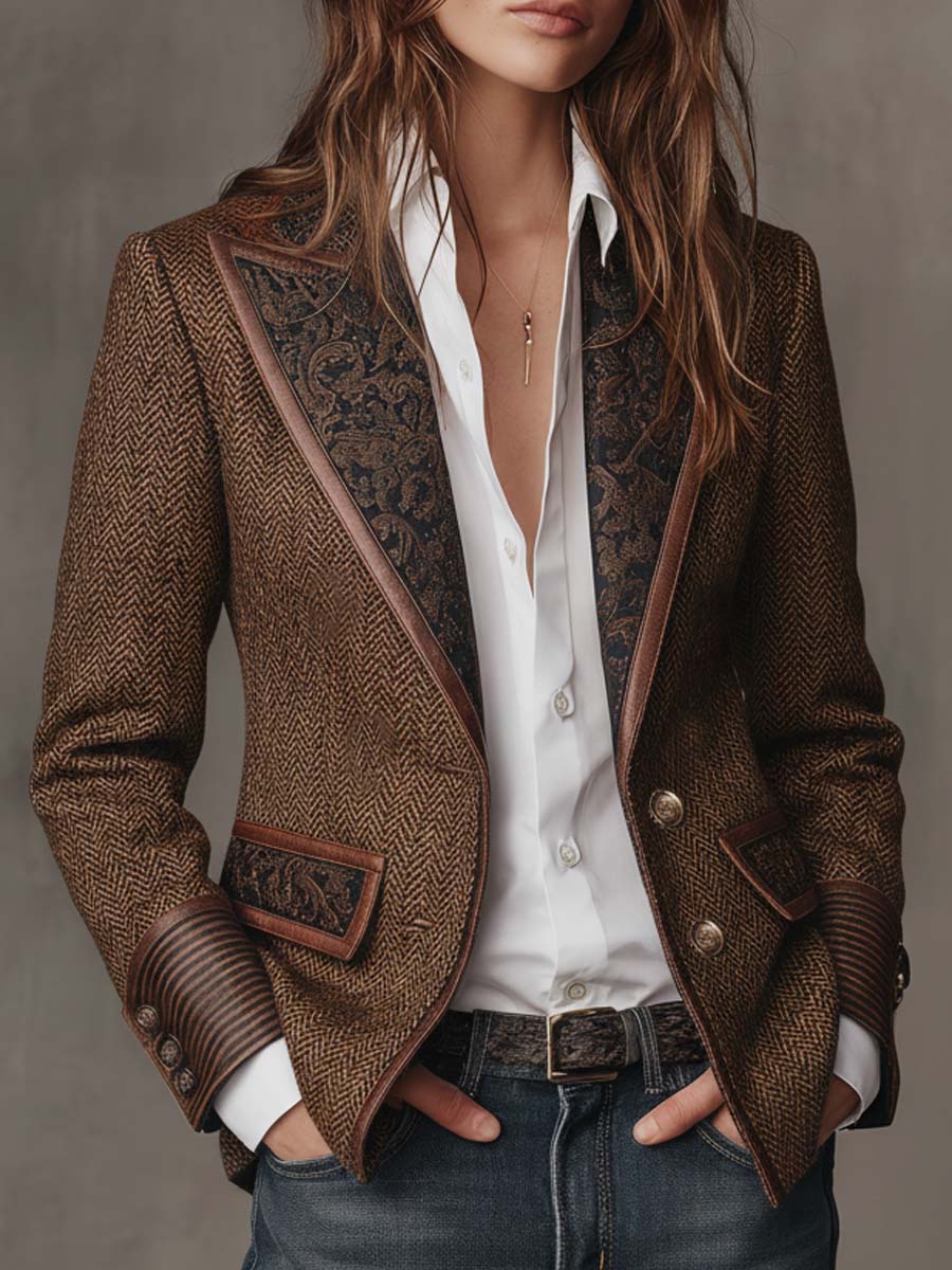 Jacqueline™ | Tailored Herringbone Blazer