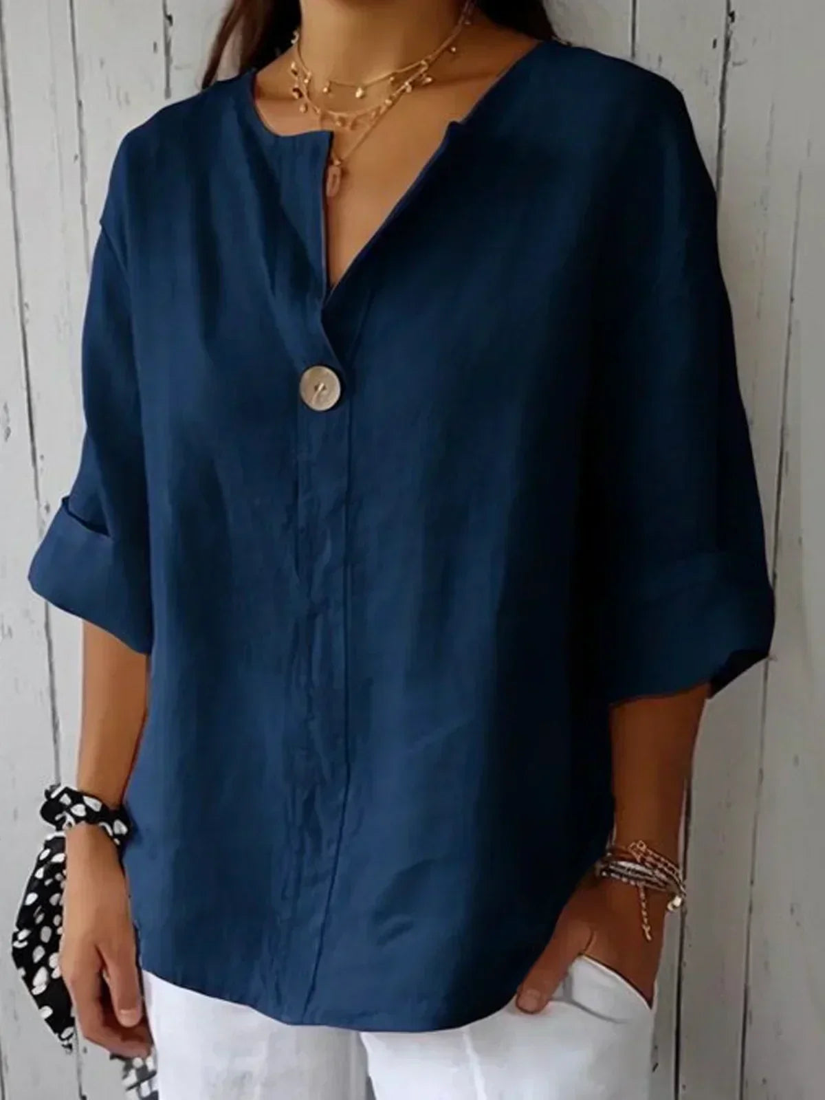 Jessa | Relaxed V-Neck Blouse