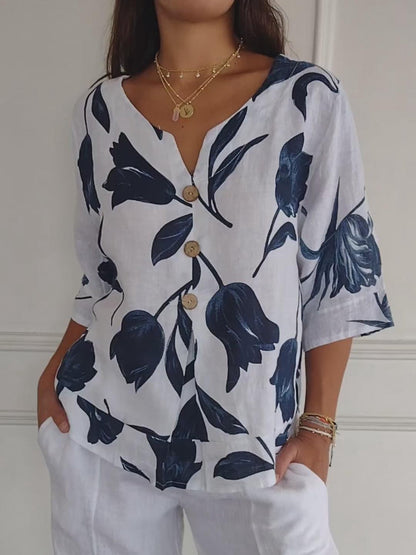 Maxine™ | Floral Button Blouse