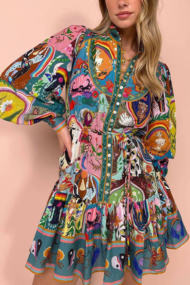 Unishe™ - Casual Graffiti Mini Dress