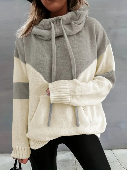 Rosa - Color Block Hoodie with Drawstring