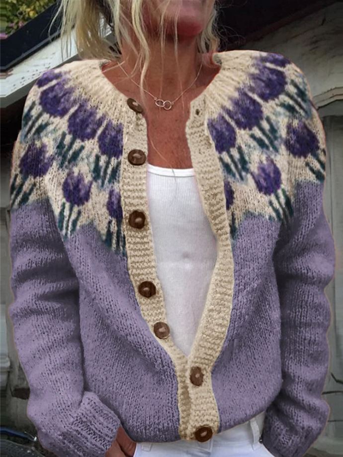 Keysha | Women's Floral Pattern Cardigan