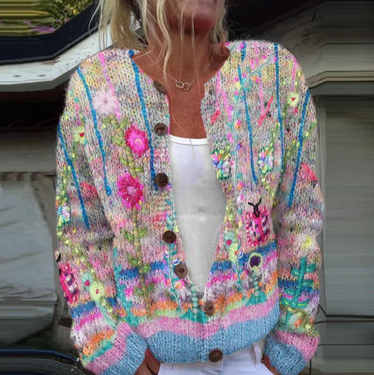 Sunne  | Women’s Elegant Cardigan with Floral Print
