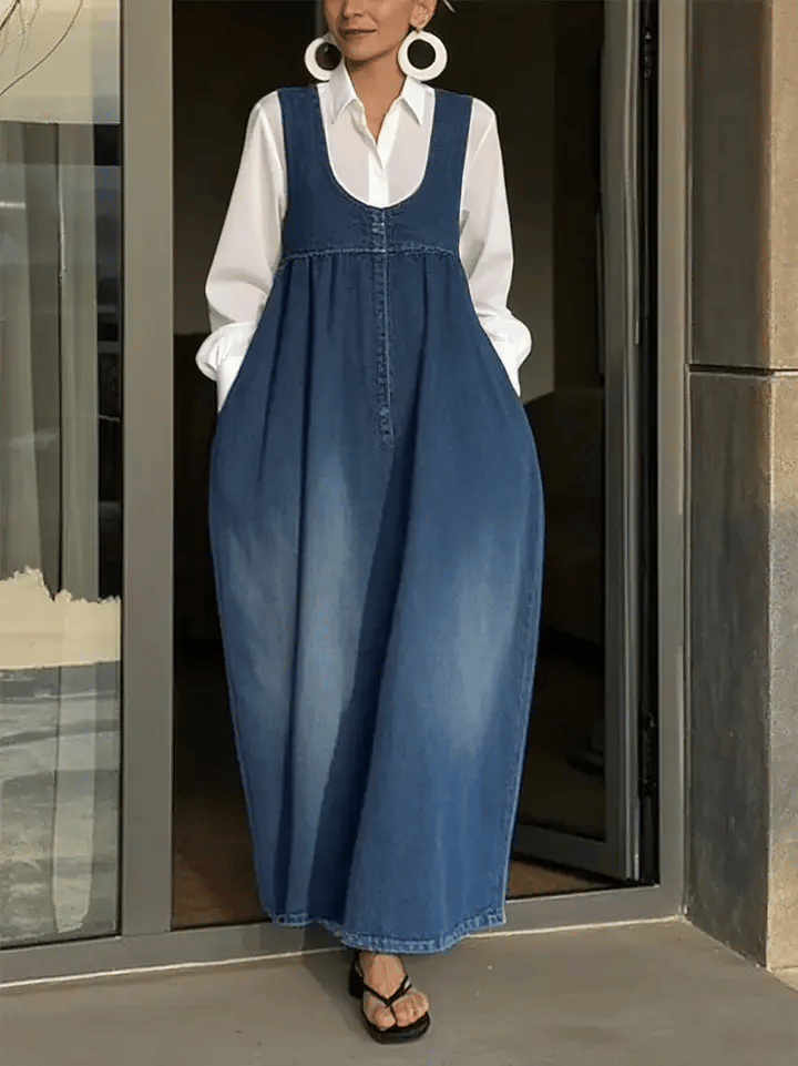 Ginger | Loose Denim Vest Dress